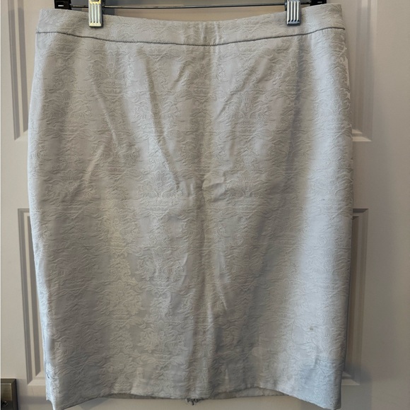 RW&CO. Ivory/Off-White Floral Jacquard Pencil Skirt - Cotton Blend - Size 8 - Picture 2 of 10